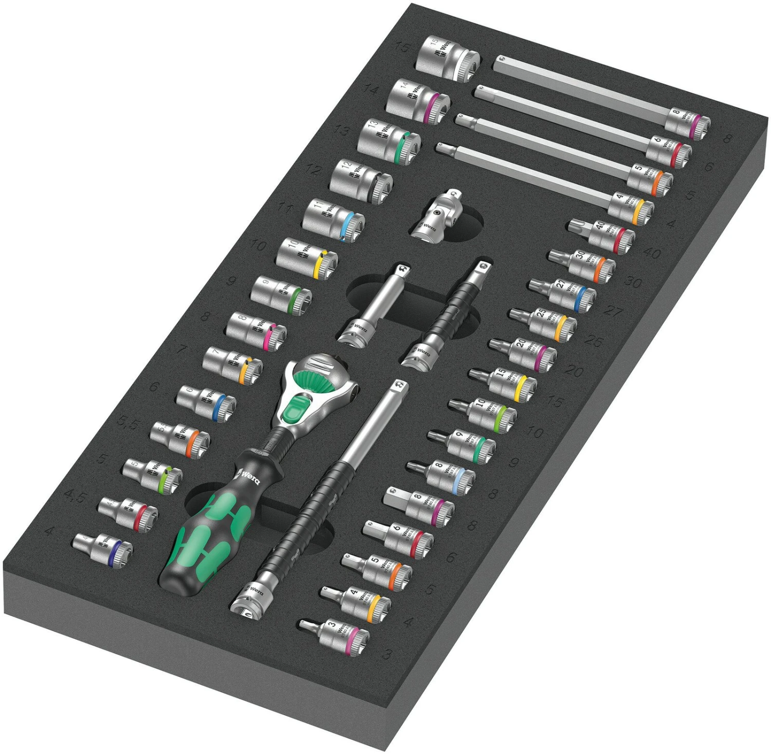 Wera 150130 7 Drawer Tool Rebel Roller Cabinet 1 Trolley With 78 Piece Tool Kit In Foam Inlays 6 Wera 150130 7 Drawer Tool Rebel Roller Cabinet 1 Trolley With 78 Piece Tool Kit In Foam Inlays - Image 4