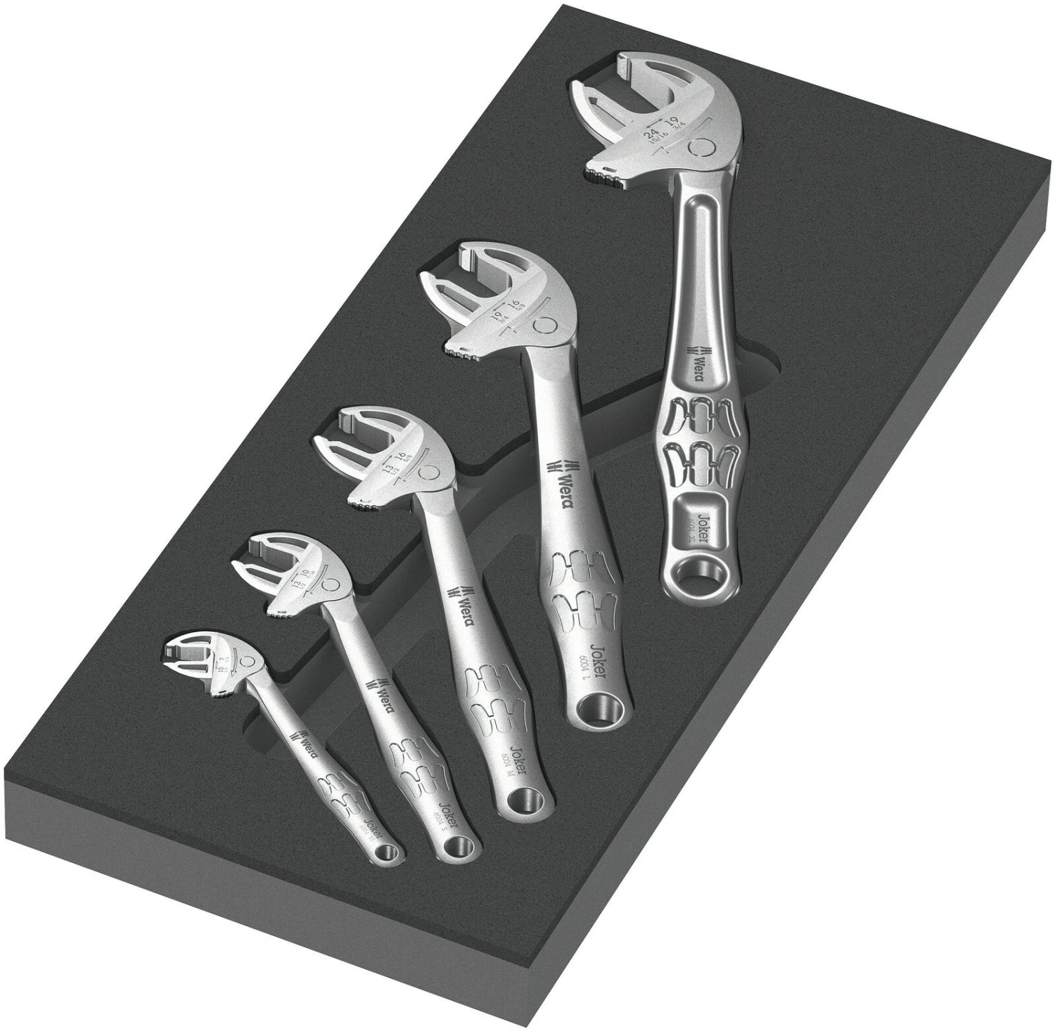 Wera 150122 (9732) 6004 Joker Set 1, 5 Piece Self Setting Spanner Foam Module Set 3 Wera 150122 (9732) 6004 Joker Set 1, 5 Piece Self Setting Spanner Foam Module Set