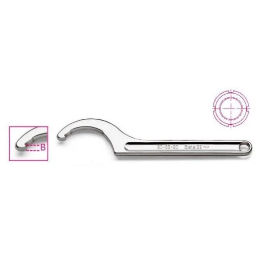 Beta 99 Hook Spanner With Square Nose For Ring Nuts 22-25-28mm