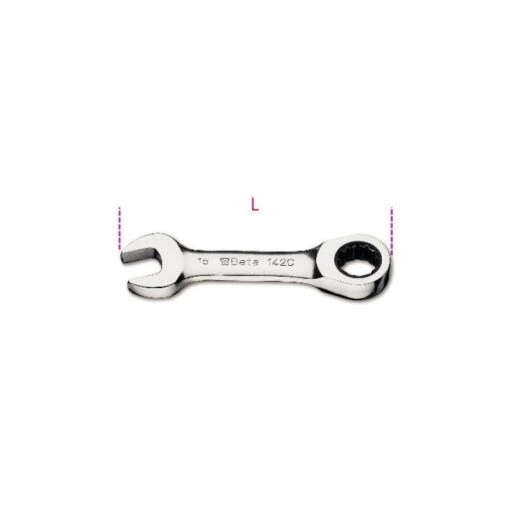 Beta 142C Short (Stubby) Ratcheting Combination Spanner 13mm