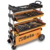 Beta C27S Folding Portable Collapsable Tool Trolley With Drawers Orange -Quality Tool Store 133096