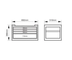 Bahco 1482K4GREY E82 4 Drawer Top Chest Tool Box For E72 Roll Cabs - Grey 9 Bahco 1482K4GREY E82 4 Drawer Top Chest Tool Box For E72 Roll Cabs - Grey -Quality Tool Store 1482K4 DIMS 1