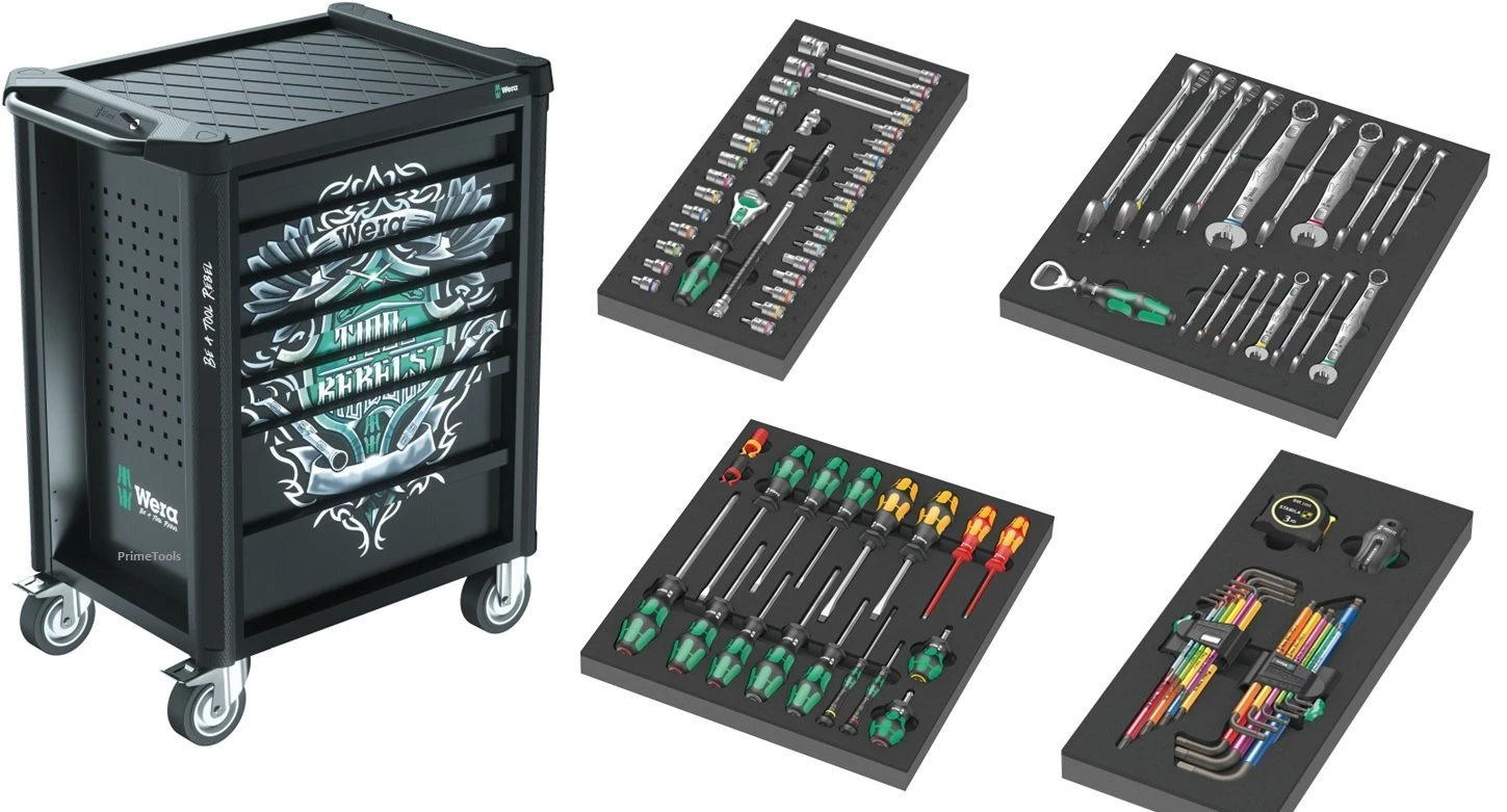 Wera 150130 7 Drawer Tool Rebel Roller Cabinet 1 Trolley With 78 Piece Tool Kit In Foam Inlays 3 Wera 150130 7 Drawer Tool Rebel Roller Cabinet 1 Trolley With 78 Piece Tool Kit In Foam Inlays