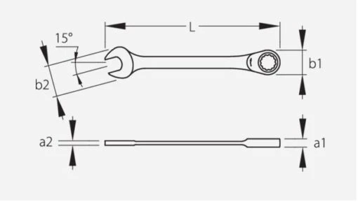 Gedore 7 R Metric Combination Ratchet Spanner Wrench 24mm - Image 2