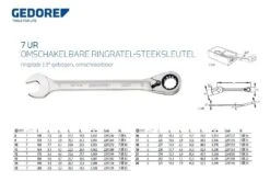 Gedore 7 UR Metric Reversible Ratcheting Combination Spanner Wrench 13mm -Quality Tool Store 2297256 2 2