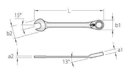 Gedore 7 UR Metric Reversible Ratcheting Combination Spanner Wrench 14mm 3 Gedore 7 UR Metric Reversible Ratcheting Combination Spanner Wrench 14mm - Image 2