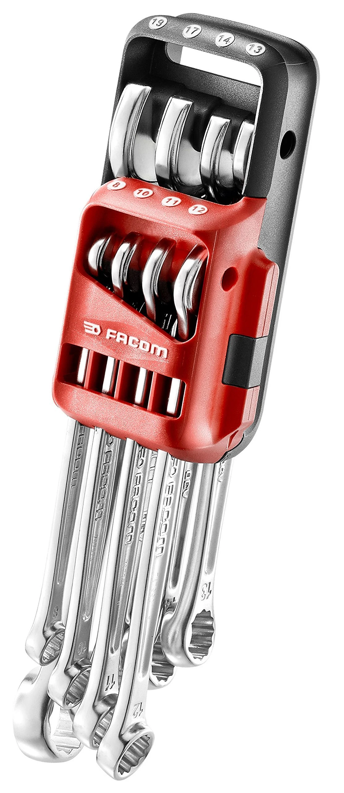 Facom 440.JP8 8 Piece 440 Series Metric Combination Spanner Wrench Set 8-19mm In Storage Clip 3 Facom 440.JP8 8 Piece 440 Series Metric Combination Spanner Wrench Set 8-19mm In Storage Clip