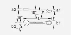 Gedore 1B Imperial Combination Spanner Wrench 1.7/16" AF -Quality Tool Store 6000240 4 3
