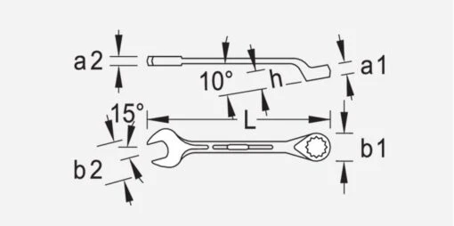 Gedore 1B Imperial Combination Spanner Wrench 1.7/16" AF - Image 2