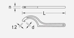 Gedore 40 Z Hook Wrench C Spanner With Pin 180-195mm -Quality Tool Store 6335850 1 4