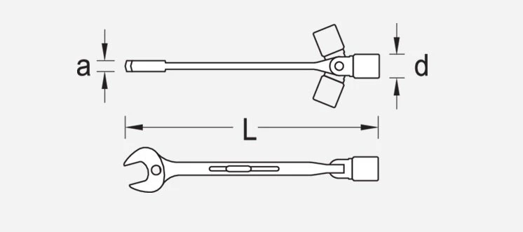 Gedore 534 Metric Combination Swivel Head Spanner Socket Wrench 10mm 4 Gedore 534 Metric Combination Swivel Head Spanner Socket Wrench 10mm - Image 2