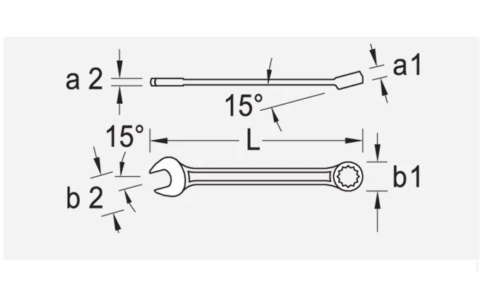 Gedore 7 Series Combination Spanner Wrench 5.5mm (6 Point Ring End) 4 Gedore 7 Series Combination Spanner Wrench 5.5mm (6 Point Ring End) - Image 2