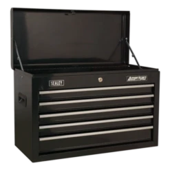Sealey AP22BSTACK 14 Drawer Tool Box Stack - Roll Cab, Top &amp; Mid Chests - Black -Quality Tool Store AP225B