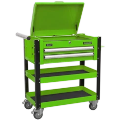 Sealey AP760MHV Heavy-Duty Mobile Tool & Parts Trolley 2 Drawers & Lockable Top - Green 13 Sealey AP760MHV Heavy-Duty Mobile Tool & Parts Trolley 2 Drawers & Lockable Top - Green -Quality Tool Store AP760MHV