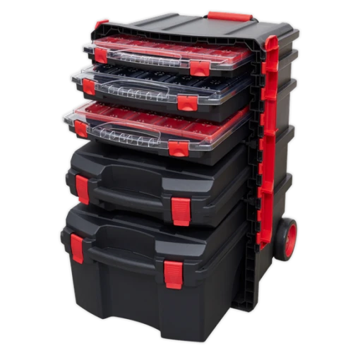 Sealey Tools AP860 Professional Tool Box Trolley With 5 Tool Storage Cases - Stack - Image 2