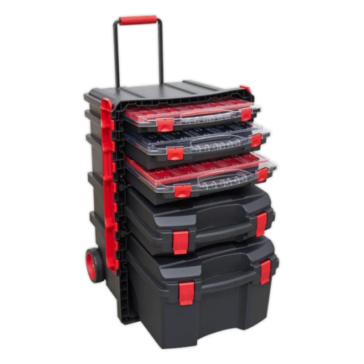 Sealey Tools AP860 Professional Tool Box Trolley With 5 Tool Storage Cases - Stack
