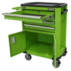 Sealey Tools AP980MTHV Tool Trolley With 4 Drawers, 2 Door Cupboard &amp; Shelf -Quality Tool Store AP980MTHV OPEN PIC2 DFC0110887