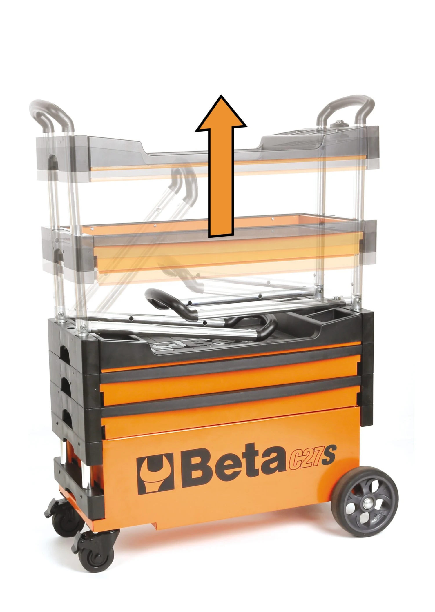 Beta C27S Folding Portable Collapsable Tool Trolley With Drawers Red 5 Beta C27S Folding Portable Collapsable Tool Trolley With Drawers Red - Image 3
