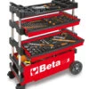 Beta C27S Folding Portable Collapsable Tool Trolley With Drawers Red 2 Beta C27S Folding Portable Collapsable Tool Trolley With Drawers Red -Quality Tool Store C27 aperto R