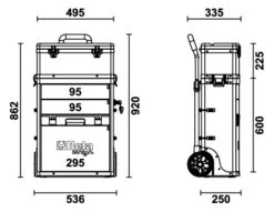 Beta C41H Two - Module Tool Trolley Cabinet Orange -Quality Tool Store C41H31 1