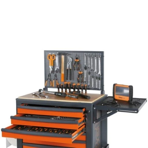 Beta RSC24/8 8 Drawer Mobile Roller Cabinet Orange With Grey Sides - Image 5