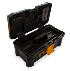 Stanley STST1-75514 Essential 12.5" Toolbox With Organiser Top, Plastic Latch. Tool Box 7 Stanley STST1-75514 Essential 12.5" Toolbox With Organiser Top, Plastic Latch. Tool Box -Quality Tool Store STST1 75514open