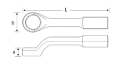 Bahco 315Z Imperial Offset Ring End Slogging Wrenches 3.1/8" AF -Quality Tool Store Slogging Wrench Dimension 2