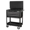 Sealey AP850MB Heavy Duty Mobile Tool &amp; Parts Trolley With 4 Drawers &amp; Lockable Top - Black -Quality Tool Store ap850mb