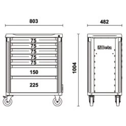 Beta C37/7 7 Drawer Mobile Roller Cabinet - Orange 13 Beta C37/7 7 Drawer Mobile Roller Cabinet - Orange -Quality Tool Store c377