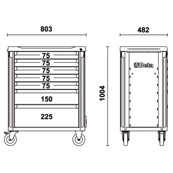 Beta C37/7 7 Drawer Mobile Roller Cabinet - Orange 8 Beta C37/7 7 Drawer Mobile Roller Cabinet - Orange - Image 6