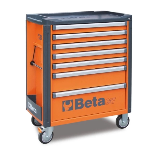 Beta C37/7 7 Drawer Mobile Roller Cabinet - Orange 3 Beta C37/7 7 Drawer Mobile Roller Cabinet - Orange